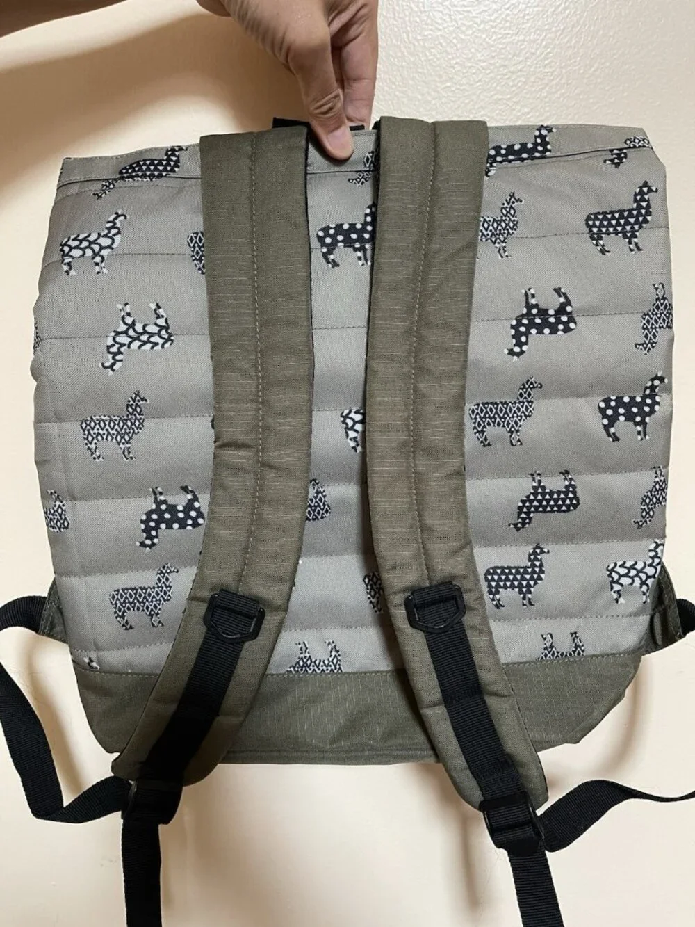 Toms Llama Alpaca Print Anti-Bullying Laptop StandUp Backpack 16” X 16” X 5”